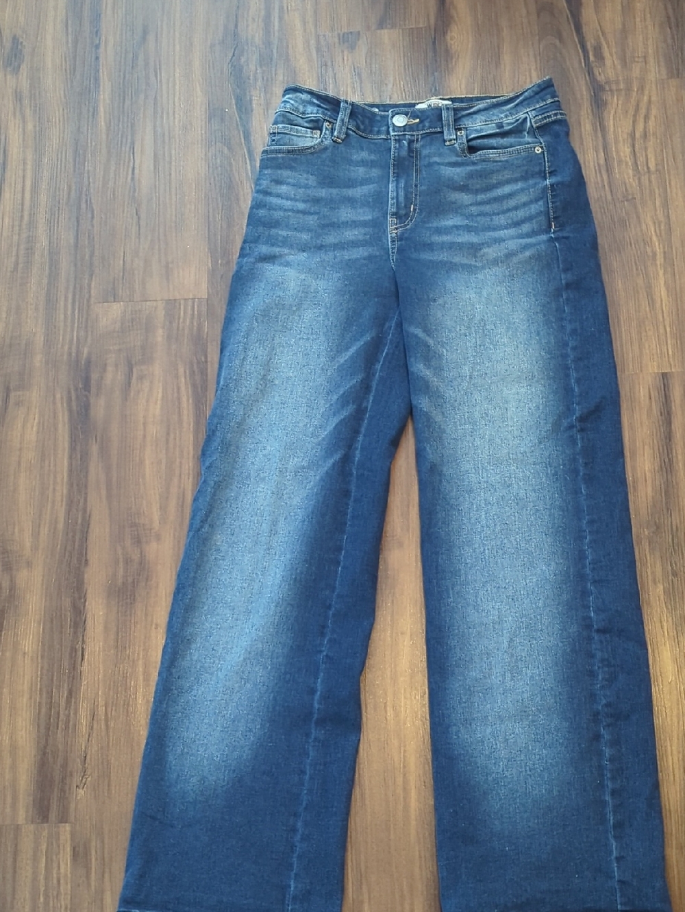 Wide Leg Women's Jeans in Dark Blue